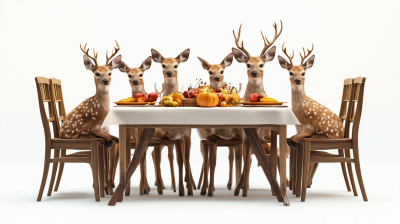 Thanksgiving with Deer Family