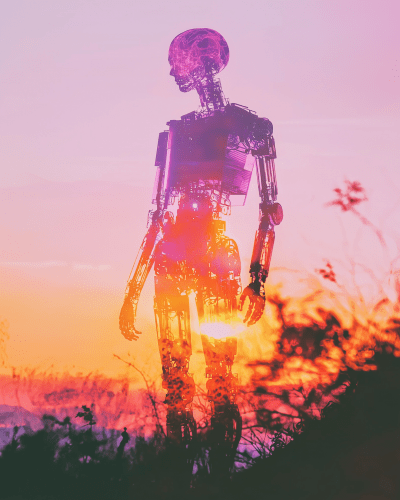 Ethereal Cyborg Silhouette