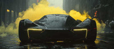 Futuristic Neon Concept Car