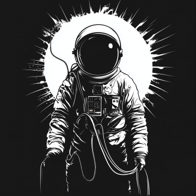 Astronaut Electrician Logo