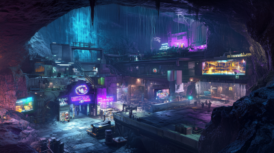 Cyberpunk Underground Market