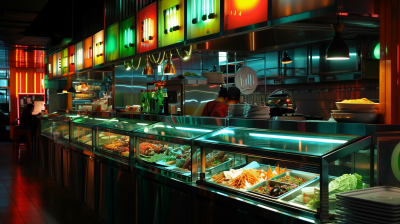 Vibrant Asian Food Counter