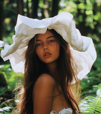Young Girl in White Hat