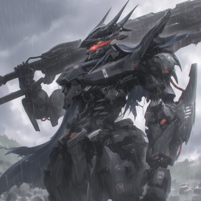 Elemental Mecha in the Rain