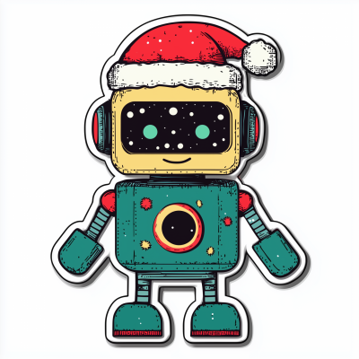 Christmas Robot Sticker