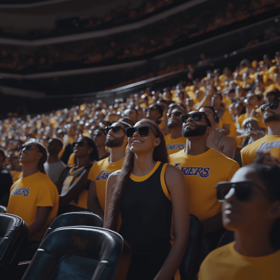 Happy Fans at NBA Game