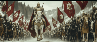 Human King Warrior on Horseback