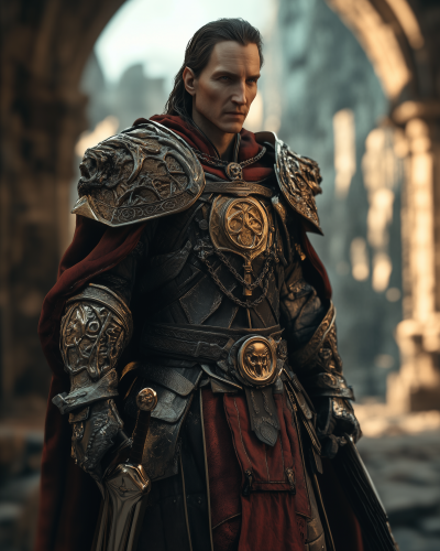 Male Half-Elf Warrior in Action
