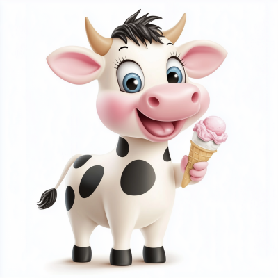 Cheerful Cartoon Cow