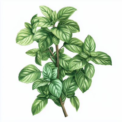 Mint Bush Illustration