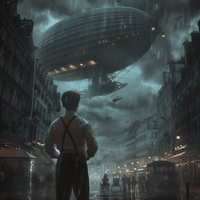 Blimp Shadow Over Paris