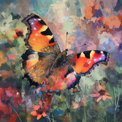 Impressionist Butterfly in Spring