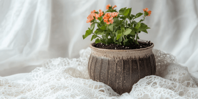 Modern Flowerpot on Lace