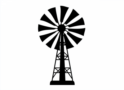 Black Windmill Silhouette