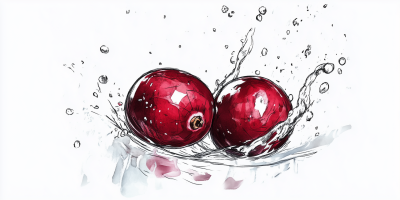 Cranberries in Carbonated Water