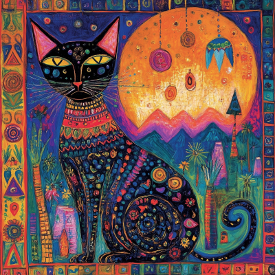 Colorful Cat Illustration