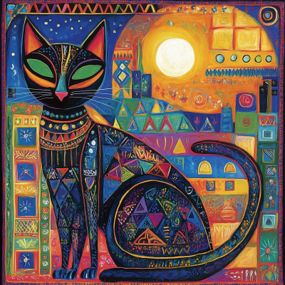 Colorful Cat Illustration