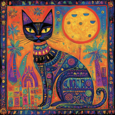 Colorful Cat Illustration