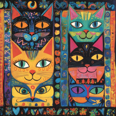 Colorful Cat Art