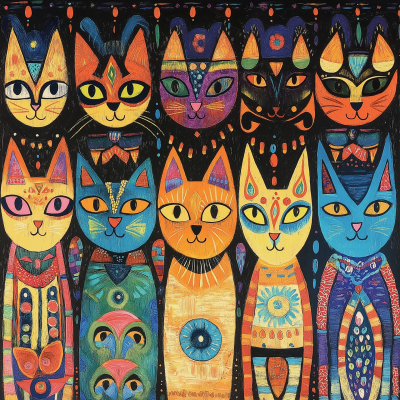 Colorful Cat Artwork