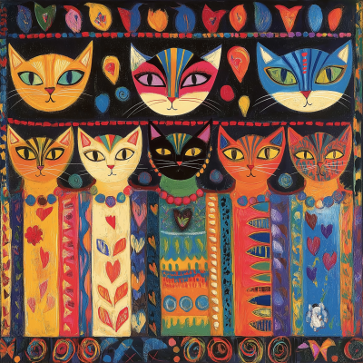 Colorful Cat Art