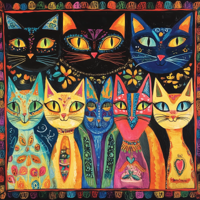 Colorful Cat Illustration