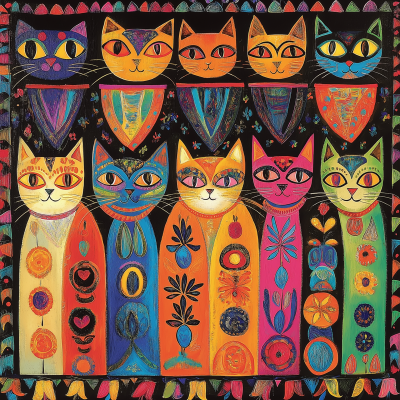 Colorful Cat Illustration