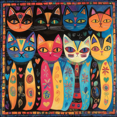 Colorful Cat Illustration