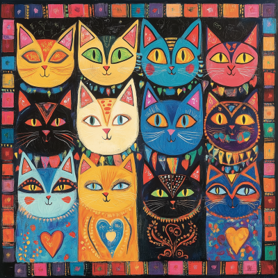 Colorful Cat Illustration