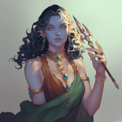 Elegant Woman in Green Dress