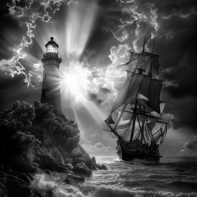 Lighthouse and Pirate Ship