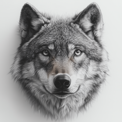 Realistic Wolf Head