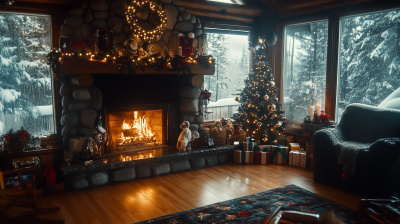 Cozy Family Room for Christmas