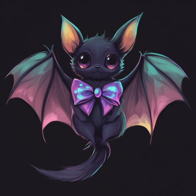 Cute Bat with Holographic Bow