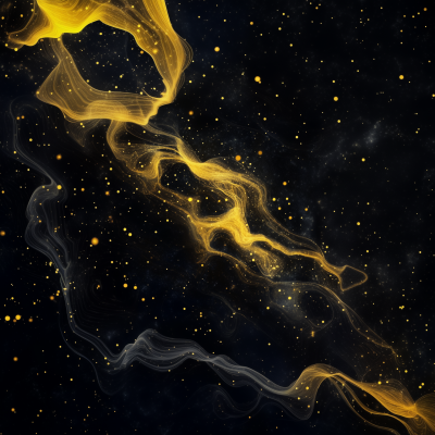 Yellow Black Cosmos with Golden Threads