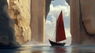 Fishing Boat at Ancient Gateway