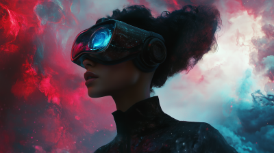 Futuristic Woman in Alien Landscape