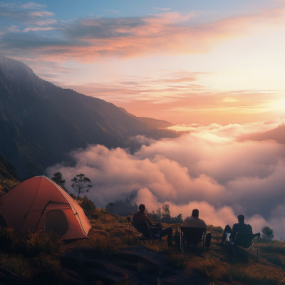 Mountain Camping Scene