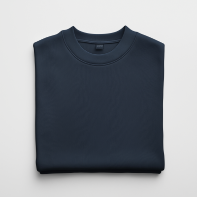 Folded Dark Blue Crewneck