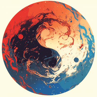 Abstract Yin and Yang Circle