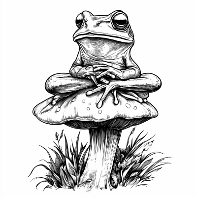 Lazy Frog on Toadstool