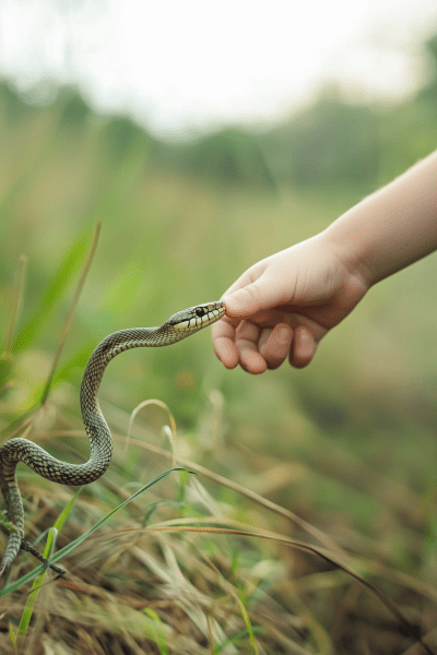 Boy and Snake Encounter
