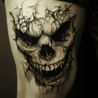 Evil Skull Tattoo