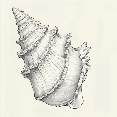 Conch Shell Outline Drawing