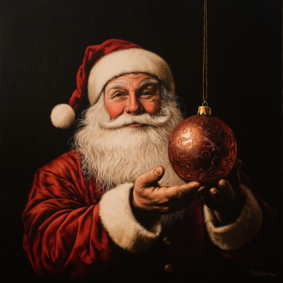 Hispanic Santa with Ornament