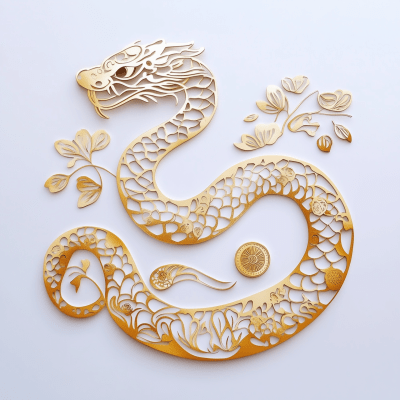 Cute Fat Snake Paper Cut