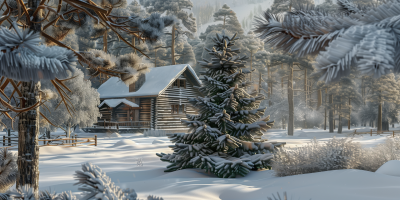 Christmas Scene in the Forest