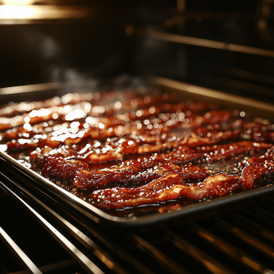 Candied Bacon Cooking