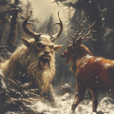 Krampus and Evil Reindeer