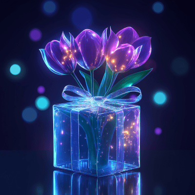 Glowing Tulips Gift Wrap